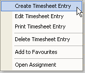 Create Timesheet Entry